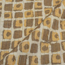 Bronze Mist Colour Dabu Block Print 38 inch Width Pin Tucks Cotton Fabric 