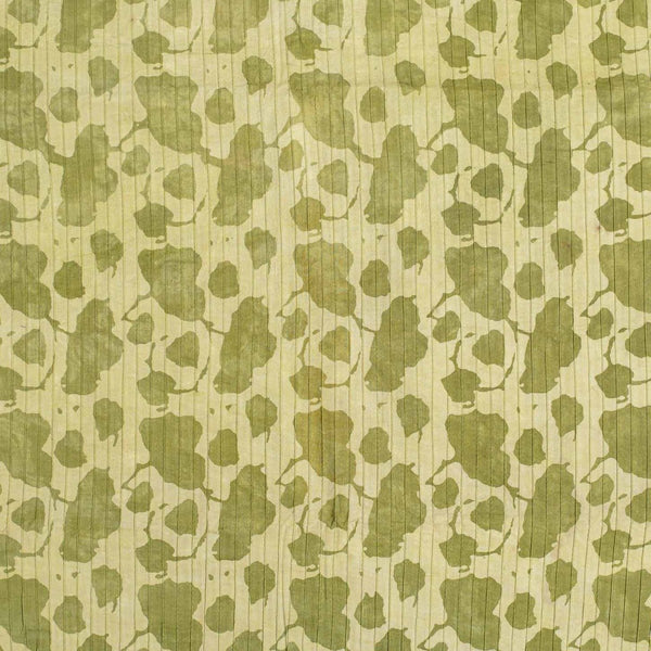Moss Green Colour Dabu Block Print 38 inch Width Pin Tucks Cotton Fabric 