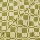 Moss Green Colour Dabu Block Print 38 inch Width Pin Tucks Cotton Fabric 