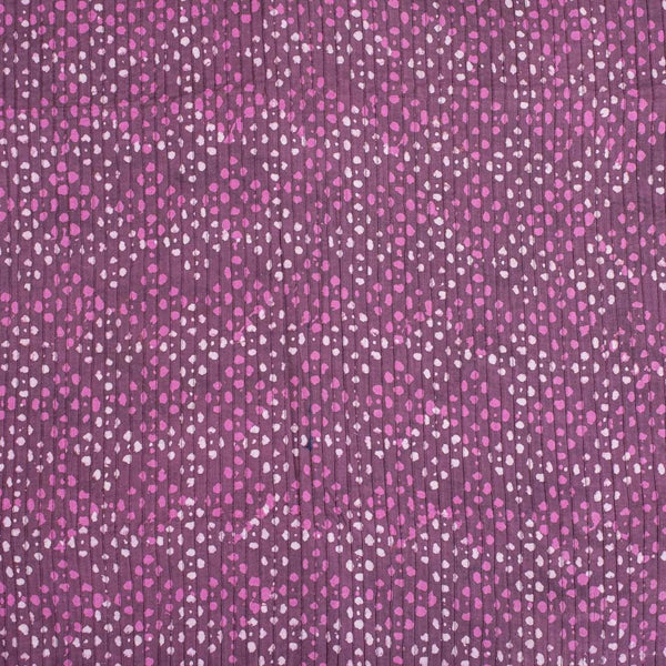 Light Purple Colour Dabu Block Print 38 inch Width Pin Tucks Cotton Fabric 