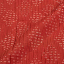 Brick Colour Dabu Block Print 38 inch Width Pin Tucks Cotton Fabric 