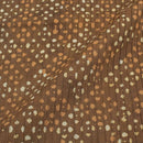Rust Brown Colour Dabu Block Print 39 inch Width Pin Tucks Cotton Fabric 