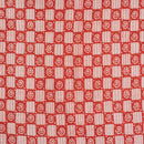 Orange Red Colour Dabu Block Print 38 inch Width Pin Tucks Cotton Fabric 