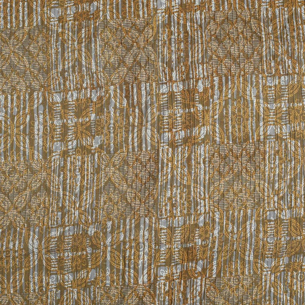 Cedar Colour Dabu Block Print 36 inch Width Pin Tucks Cotton Fabric 