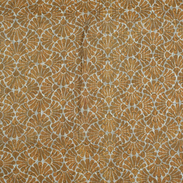 Cedar Colour Dabu Block Print 37 inch Width Pin Tucks Cotton Fabric 