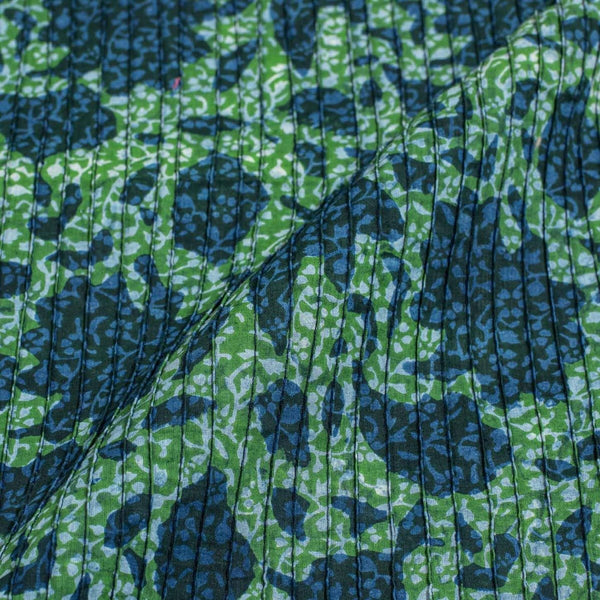 Indigo Colour Dabu Block Print 37 inch Width Pin Tucks Cotton Fabric 