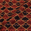 Rust Brown Colour Authentic Hand Block Print Pin Tucks Cotton Fabric