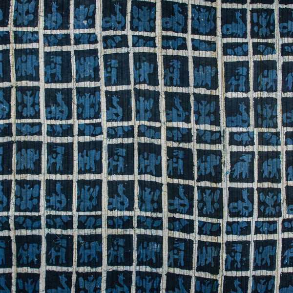 Indigo Colour Authentic Hand Block Print Pin Tucks Cotton Fabric