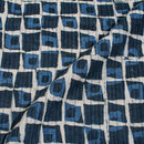 Indigo Colour Authentic Hand Block Print Pin Tucks Cotton Fabric