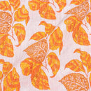 Off White Colour Leaves Block Print 38 inch Width Pin Tucks Cotton Fabric  