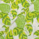 Off White Colour Leaves Block Print 38 inch Width Pin Tucks Cotton Fabric 
