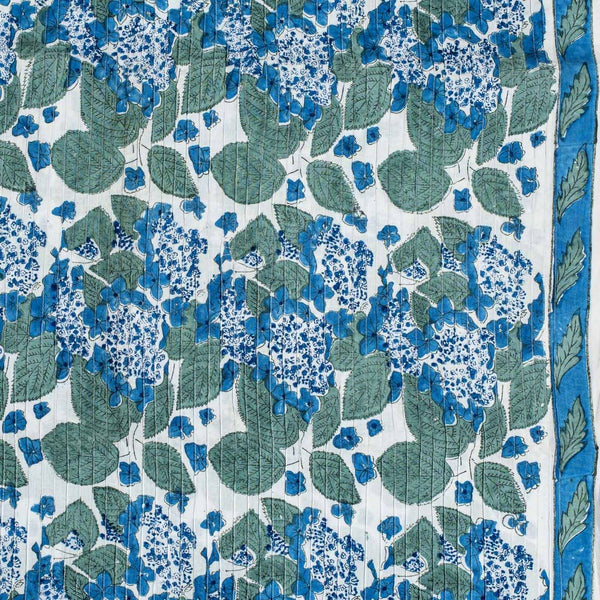 Off White Colour Leaves Block Print 36 inch Width Pin Tucks Cotton Fabric 
