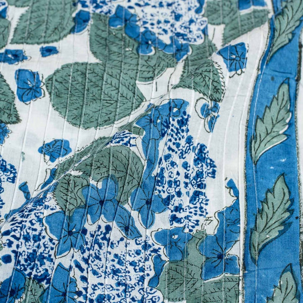 Off White Colour Leaves Block Print 36 inch Width Pin Tucks Cotton Fabric 