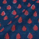 Indigo Dabu Block Print Mercerised Cotton Jacquard Fabric 40 inch Width