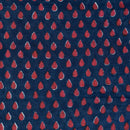 Indigo Dabu Block Print Mercerised Cotton Jacquard Fabric 40 inch Width