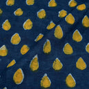 Indigo Dabu Block Print Mercerised Cotton Jacquard Fabric 40 inch Width