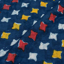 Indigo Dabu Block Print Mercerised Cotton Jacquard Fabric 40 inch Width