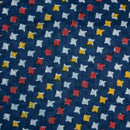 Indigo Dabu Block Print Mercerised Cotton Jacquard Fabric 40 inch Width