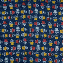 Indigo Dabu Block Print Mercerised Cotton Jacquard Fabric 40 inch Width