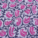 White Purple Colour Batik Print Pin Tucks Cotton Fabric