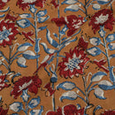 Mustard Brown Colour Authentic Hand Block Print Mal Type Cotton Fabric