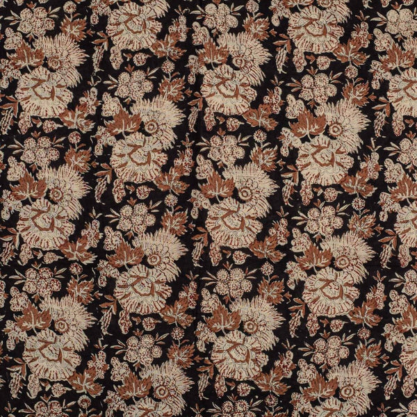 Black Colour Authentic Hand Block Print Mal Type Cotton Fabric
