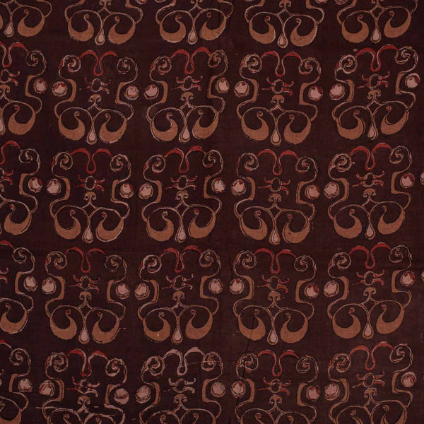 Maroon Colour Authentic Hand Block Print Mal Type Cotton Fabric