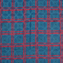 Blue Colour Unique Dabu With Screen Print Cotton Fabric