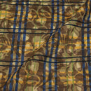 Mustard Brown Colour Unique Dabu With Screen Print Cotton Fabric