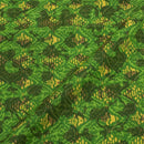 Green Colour Unique Dabu With Screen Print Cotton Fabric