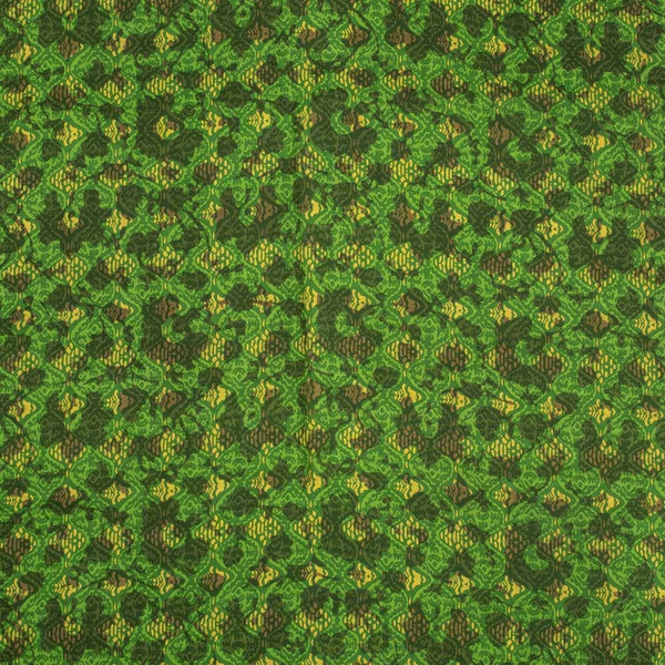 Green Colour Unique Dabu With Screen Print Cotton Fabric