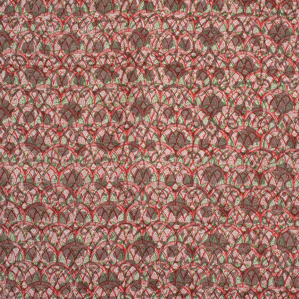 Off White Colour Unique Dabu With Screen Print Cotton Fabric