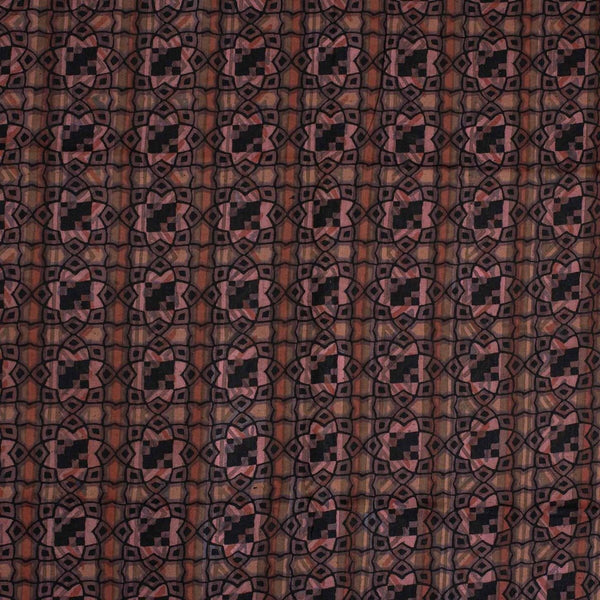 Black Colour Unique Dabu With Screen Print Cotton Fabric
