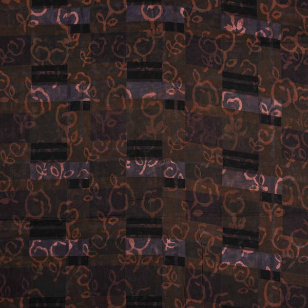 Black Colour Unique Dabu With Screen Print Cotton Fabric