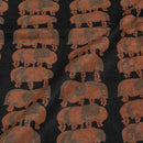 Black Colour Unique Dabu With Screen Print Cotton Fabric