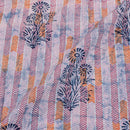 Light Pink Colour Unique Dabu With Screen Print Cotton Fabric