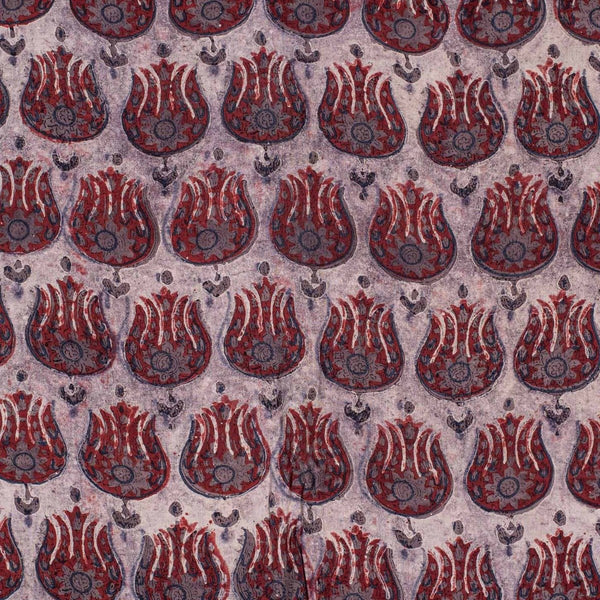 Brown Colour Authentic Ajarakh Hand Block Print Modal x Modal Fabric