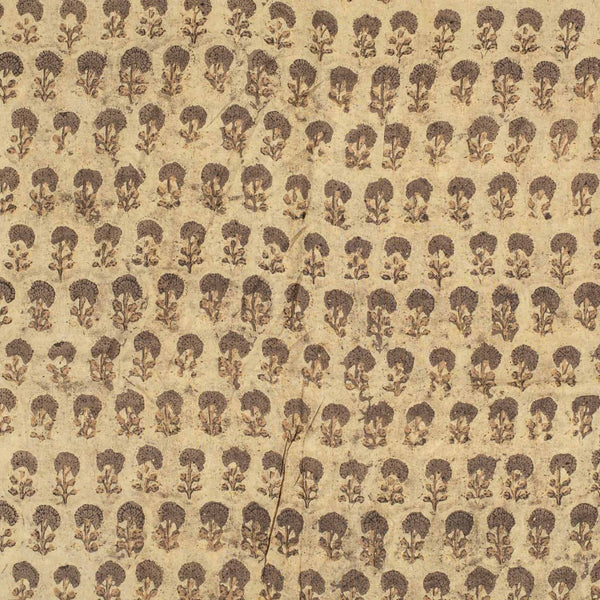 Beige Colour Authentic Ajarakh Hand Block Print Modal x Modal Fabric
