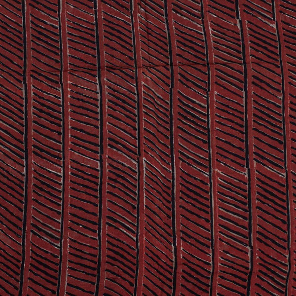 Maroon Colour Authentic Ajarakh Hand Block Print Modal x Modal Fabric