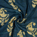 Teal Colour Authentic Ajarakh Hand Block Print Modal x Modal Fabric