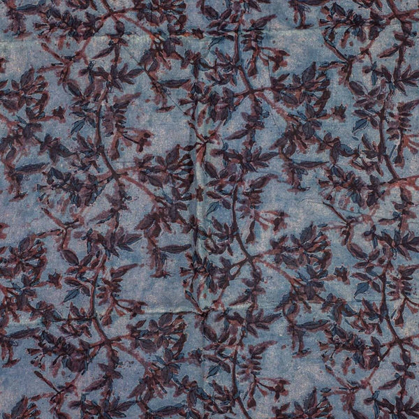 Grey Colour Authentic Ajarakh Hand Block Print Modal x Modal Fabric