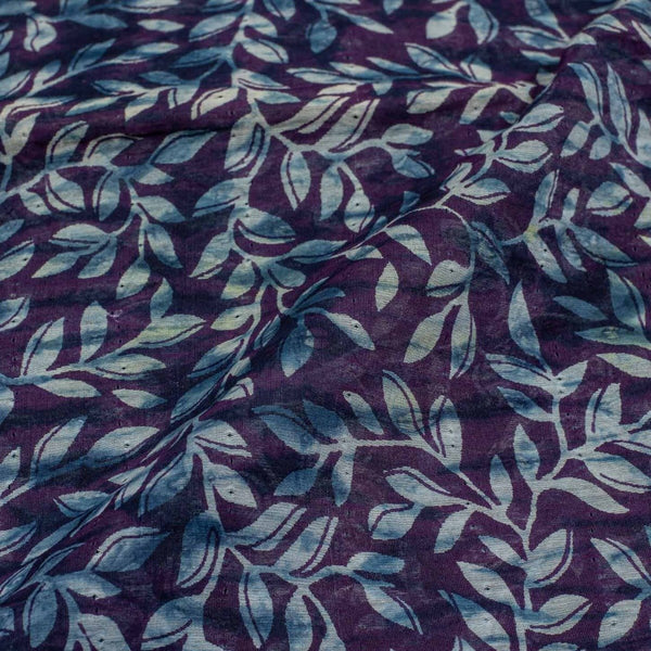 Indigo Colour Shibori Mono Chanderi Fabric Pre Cut Of 2.25 Meter Width 40 inches