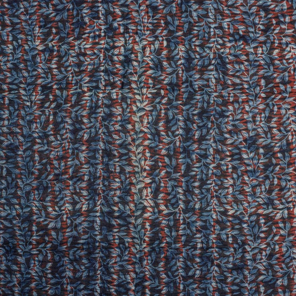 Indigo Colour Shibori Mono Chanderi Fabric Pre Cut Of 2.25 Meter Width 40 inches