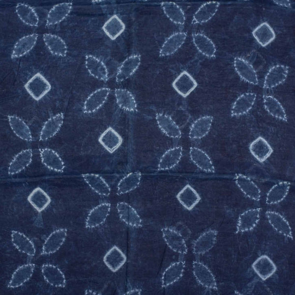 Indigo Colour Shibori Mono Chanderi Fabric Pre Cut Of 2.25 Meter Width 40 inch