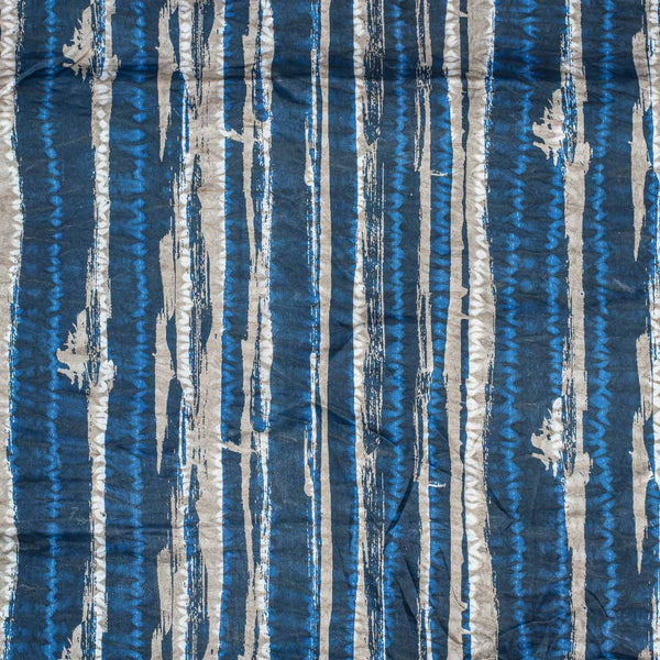 Indigo Colour Shibori Modal Satin Fabric Pre Cut Of 2.50 Meter Width 40 inch