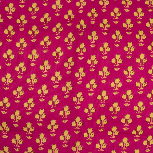 Rani Pink Colour Discharge Print Rayon Dobby Fabric