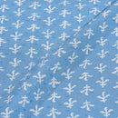 Cadet Blue Colour Discharge Print Rayon Dobby Fabric