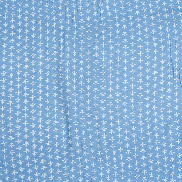 Cadet Blue Colour Discharge Print Rayon Dobby Fabric