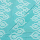 Sea Blue Colour Discharge Print Rayon Dobby Fabric