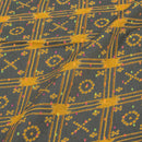 Dark Grey Colour Geometric Print Dobby Cotton Fabric